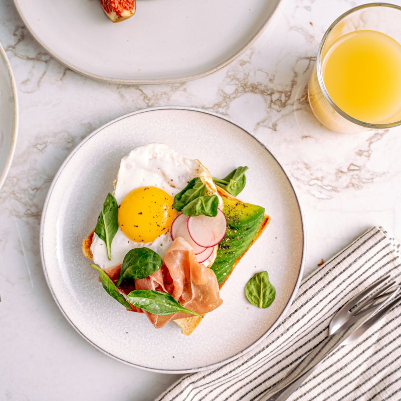 Avocado toast with a poached egg